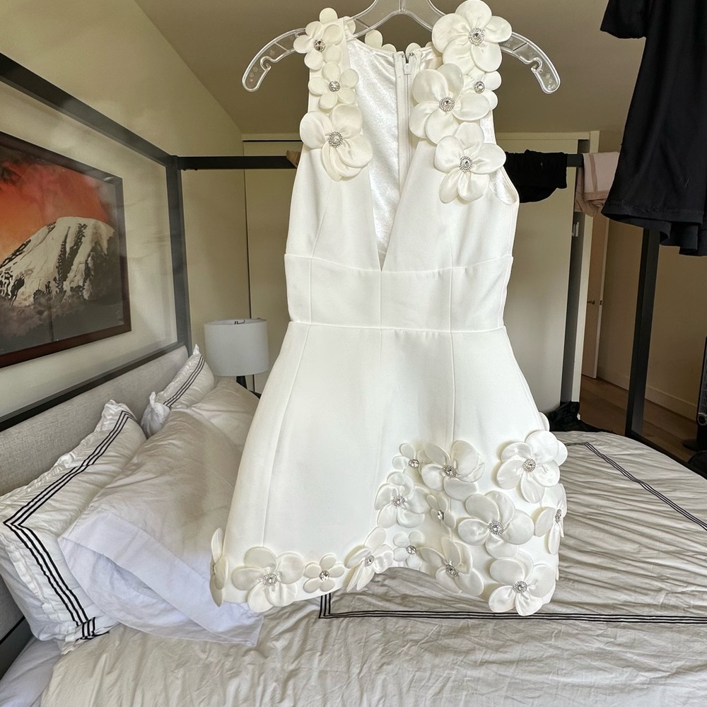 Bronx and Banco White Floral Mini Dress